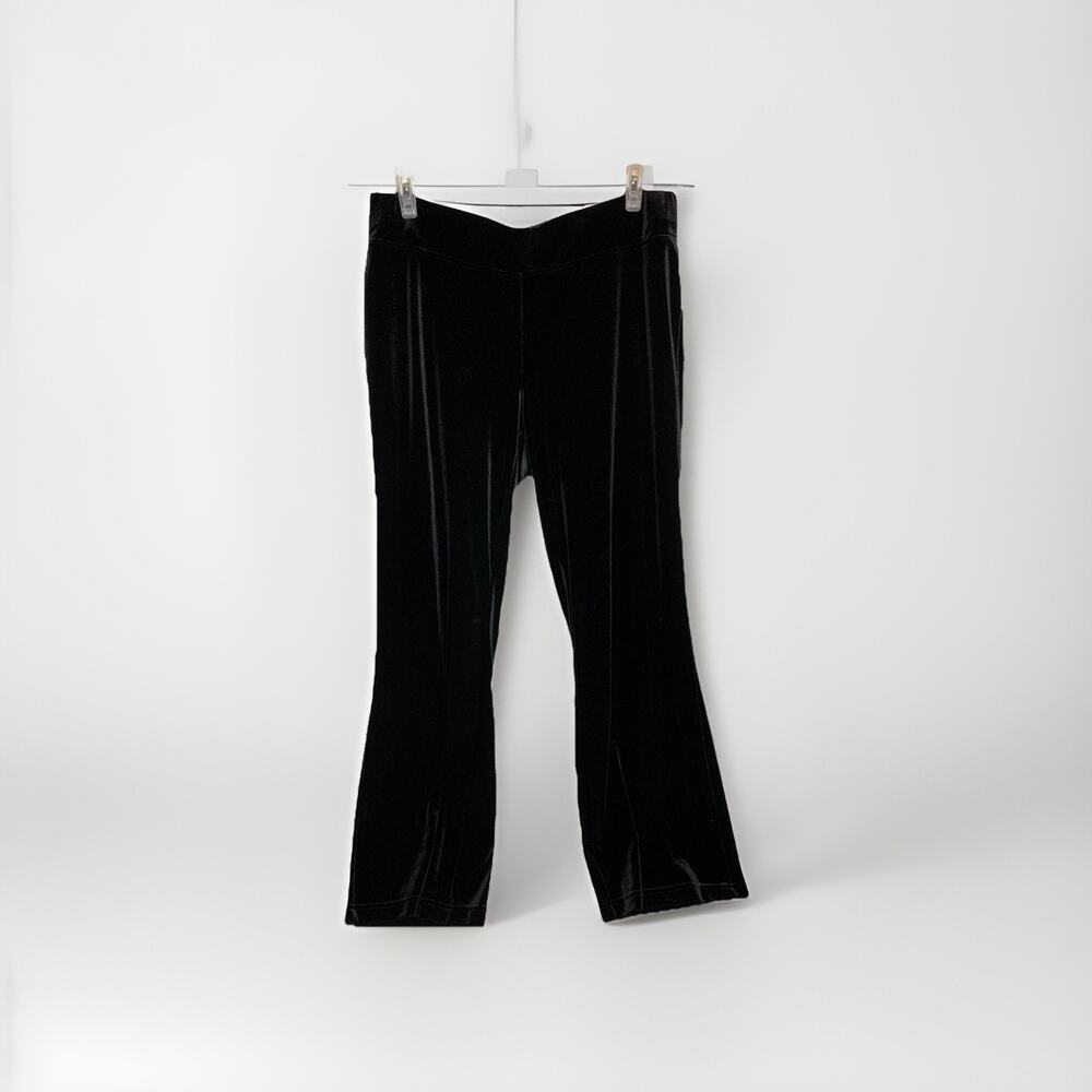Motherhood Maternity Black Pants Velour Elastic Waist Size XL Comfy Holiday